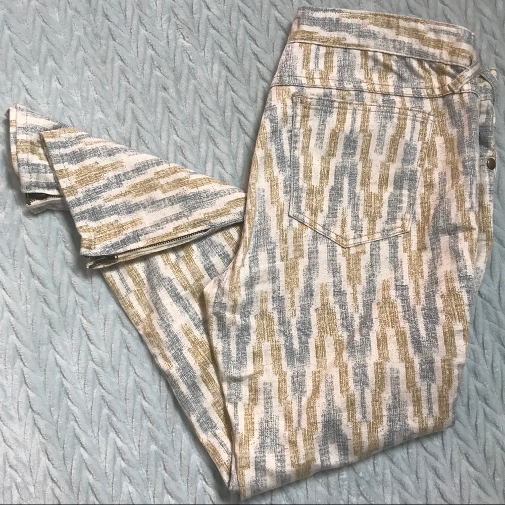 Free People Ikat jeans with ankle zip
